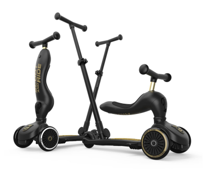 Hulajnoga nieelektryczna Scoot & Ride Highwaykick 1 Push and Go 2w1 Jeździk i hulajnoga Black&Gold